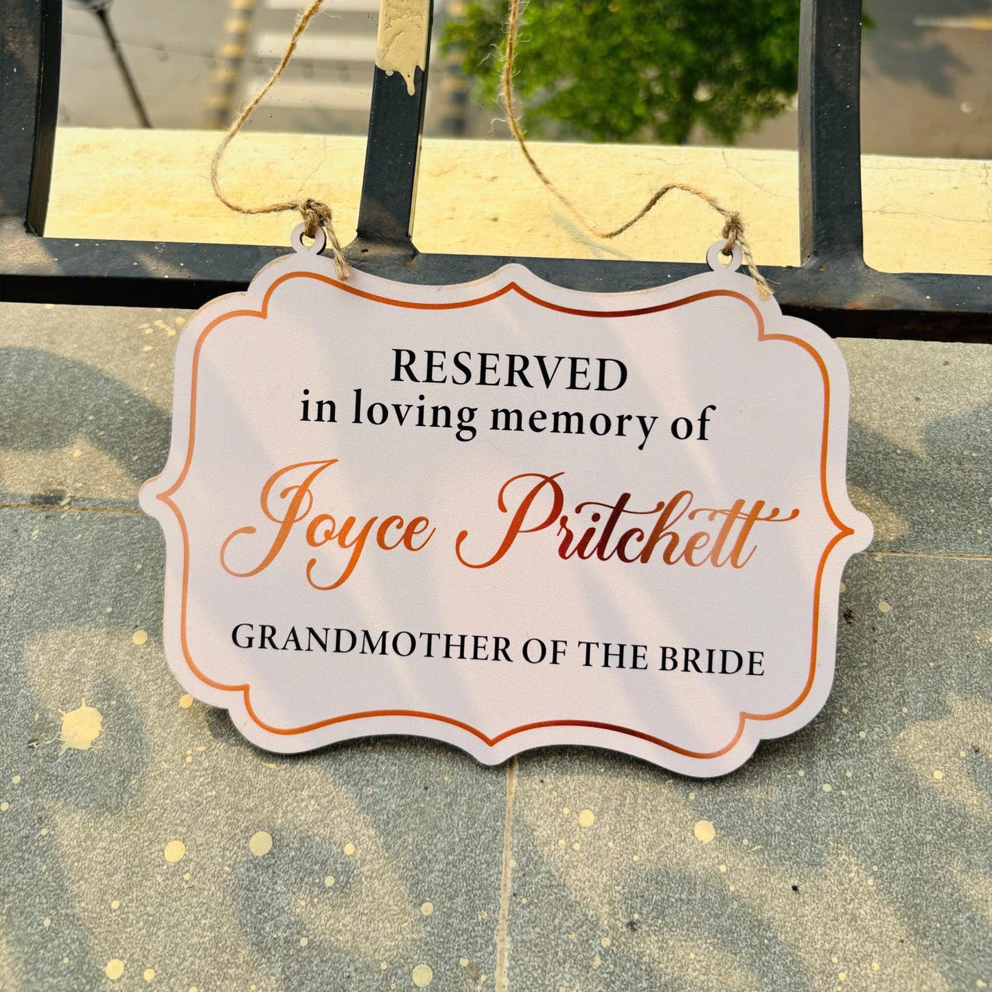 Personalized Reserved In Loving Memory Wedding Sign, Reserved Seat Sign, This Seat Is Reserved Memorial Sign, Memorial Hanging Chair Sign