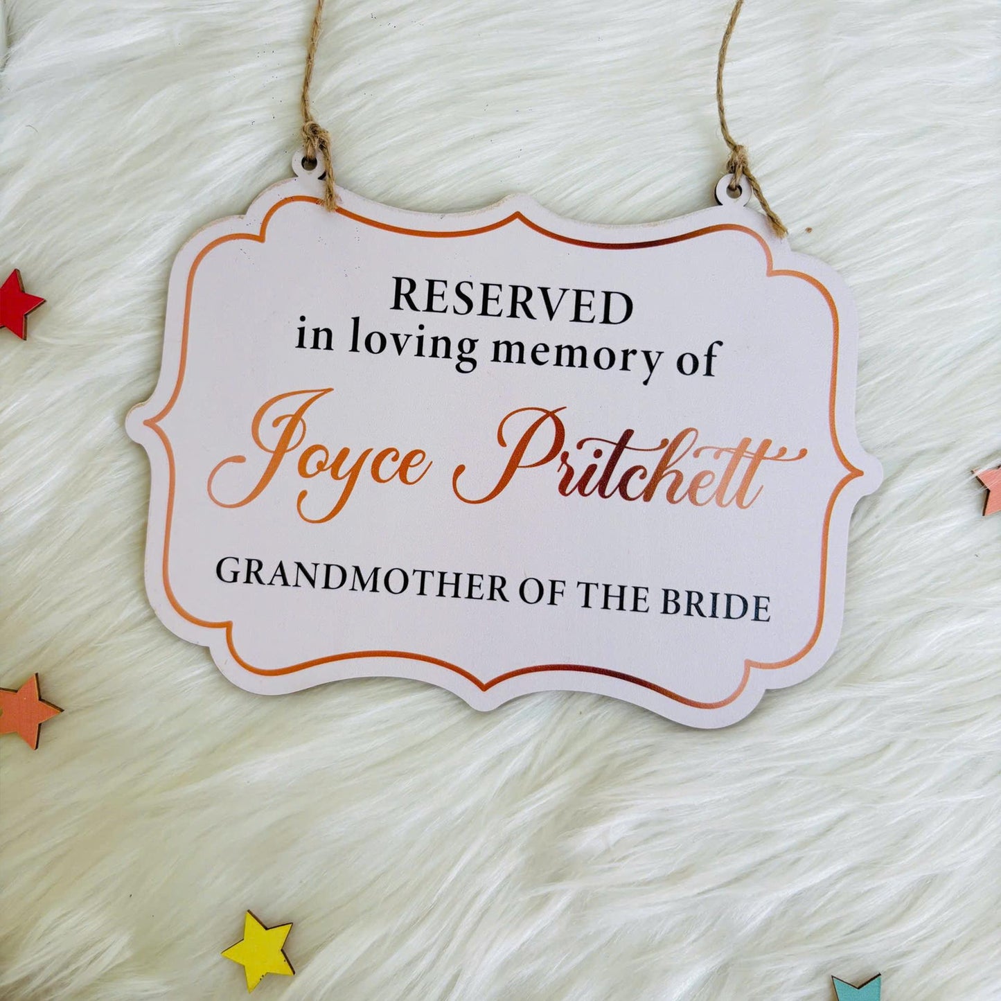 Personalized Reserved In Loving Memory Wedding Sign, Reserved Seat Sign, This Seat Is Reserved Memorial Sign, Memorial Hanging Chair Sign