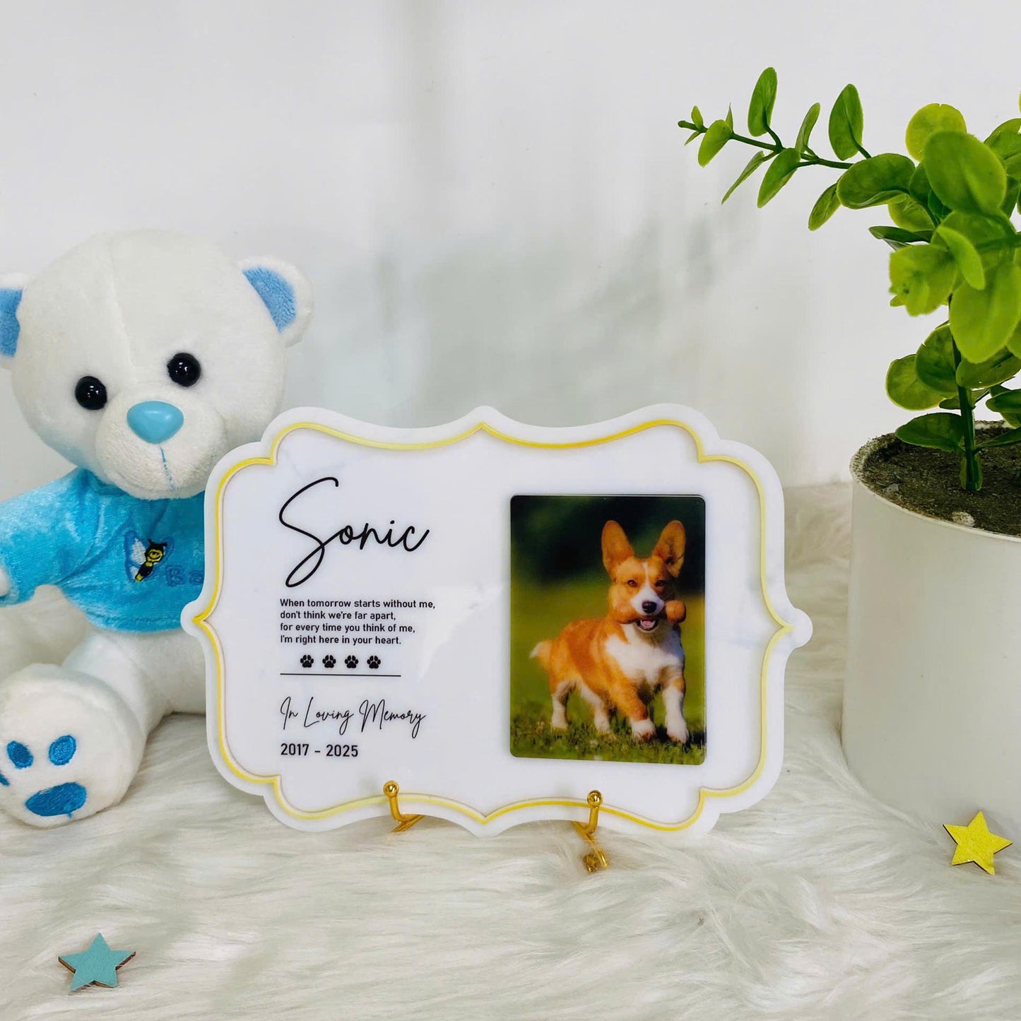 Personalized Pet Memorial Plaque, Custom Acrylic Photo Gift, Dog Or Cat Loss Sympathy Keepsake, Personalized Tribute Sign