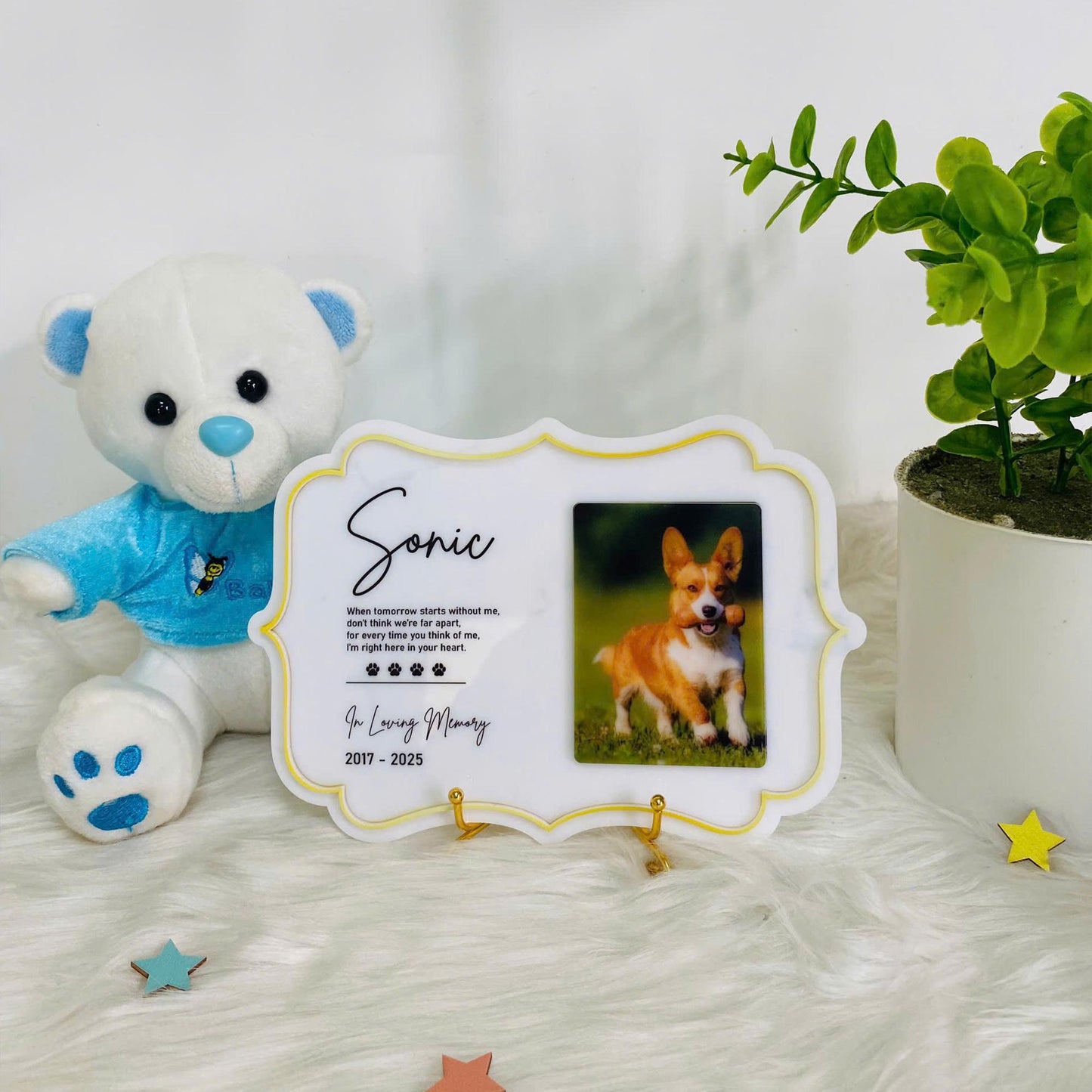 Personalized Pet Memorial Plaque, Custom Acrylic Photo Gift, Dog Or Cat Loss Sympathy Keepsake, Personalized Tribute Sign