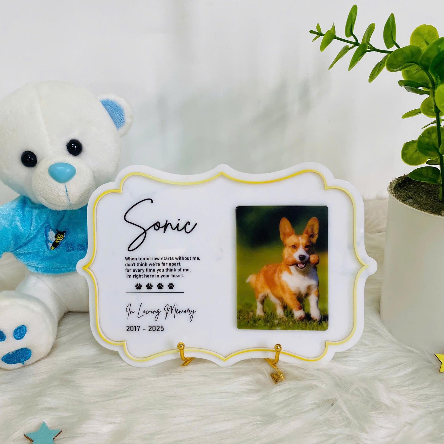 Personalized Pet Memorial Plaque, Custom Acrylic Photo Gift, Dog Or Cat Loss Sympathy Keepsake, Personalized Tribute Sign