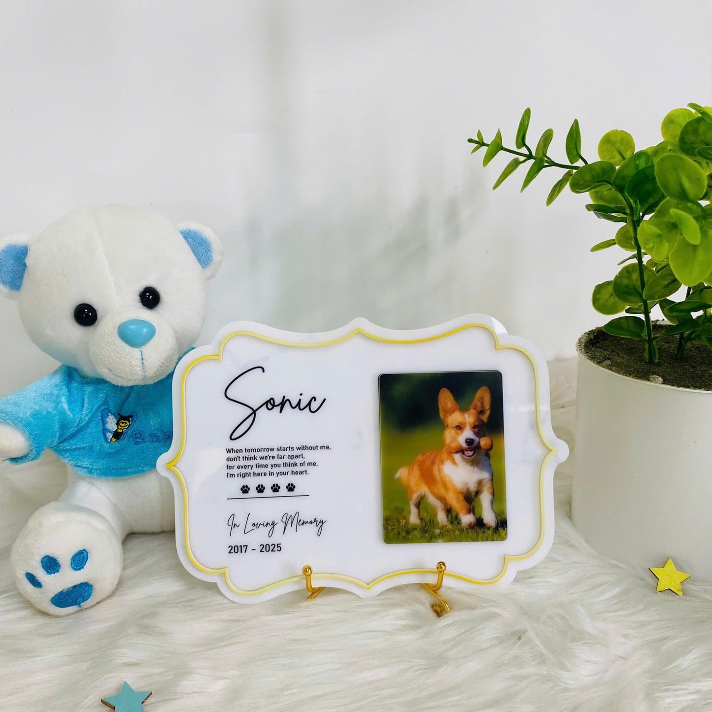 Personalized Pet Memorial Plaque, Custom Acrylic Photo Gift, Dog Or Cat Loss Sympathy Keepsake, Personalized Tribute Sign