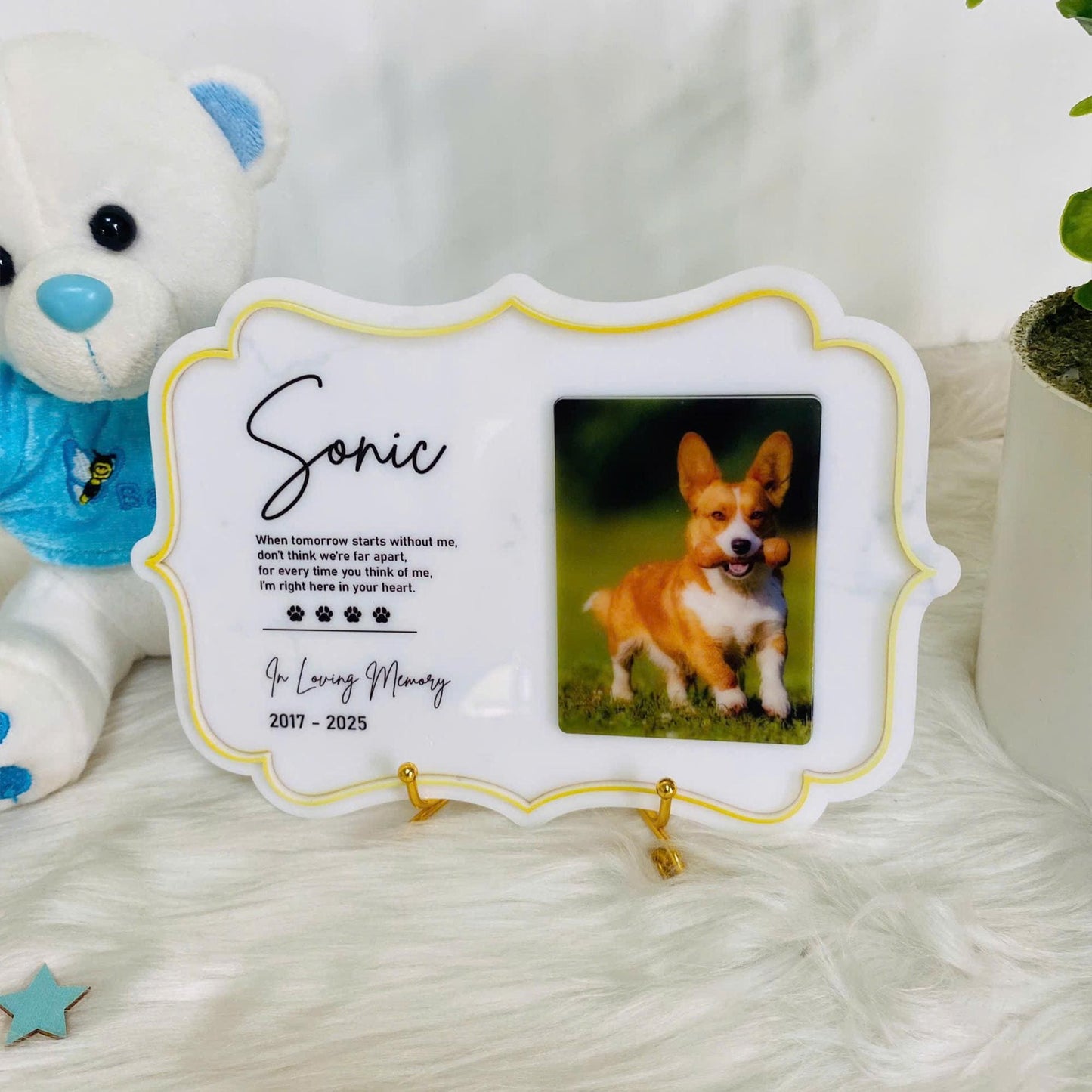 Personalized Pet Memorial Plaque, Custom Acrylic Photo Gift, Dog Or Cat Loss Sympathy Keepsake, Personalized Tribute Sign