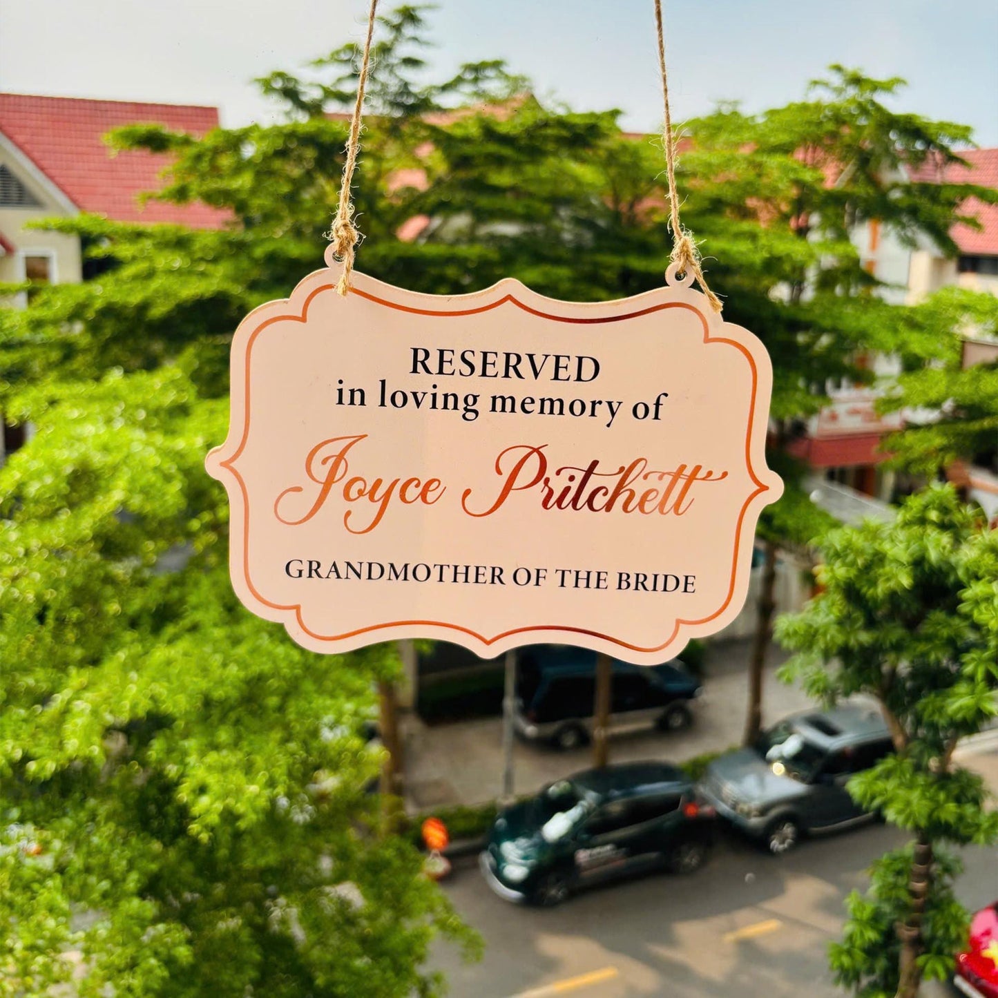 Personalized Reserved In Loving Memory Wedding Sign, Reserved Seat Sign, This Seat Is Reserved Memorial Sign, Memorial Hanging Chair Sign