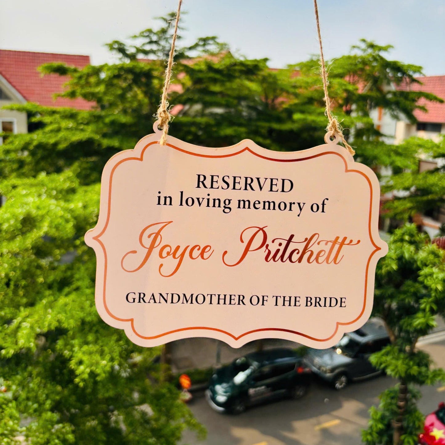Personalized Reserved In Loving Memory Wedding Sign, Reserved Seat Sign, This Seat Is Reserved Memorial Sign, Memorial Hanging Chair Sign