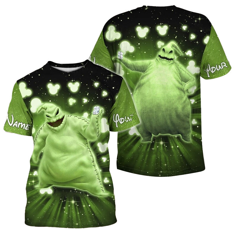 Personalized Oogie Boogie Green T-shirt, Personalized Oogie Boogie Black & Green 3D T-shirt
