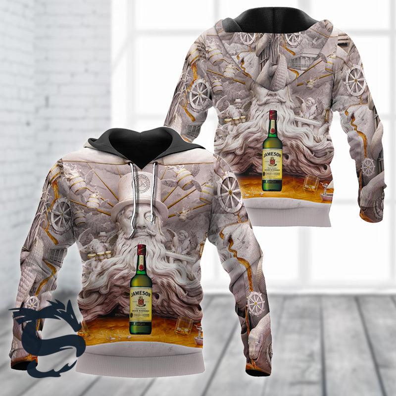 Jameson Whiskey Renaissance All Over Print Hoodie, Jameson Whiskey Pullover Hooded Sweatshirt, Jameson Whiskey 3d Printed Unisex Zip Hoodies