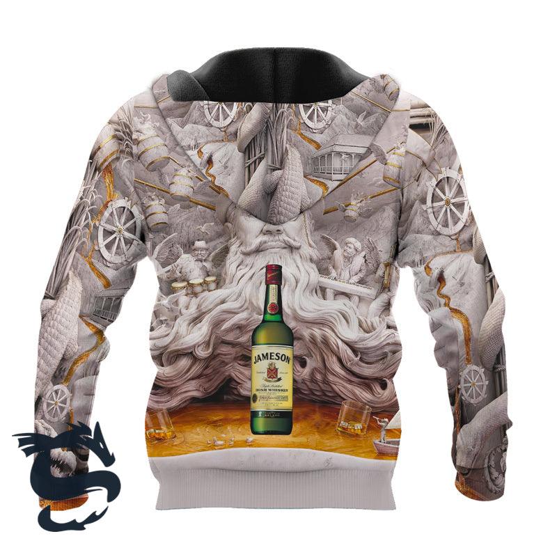 Jameson Whiskey Renaissance All Over Print Hoodie, Jameson Whiskey Pullover Hooded Sweatshirt, Jameson Whiskey 3D Printed Unisex Zip Hoodies