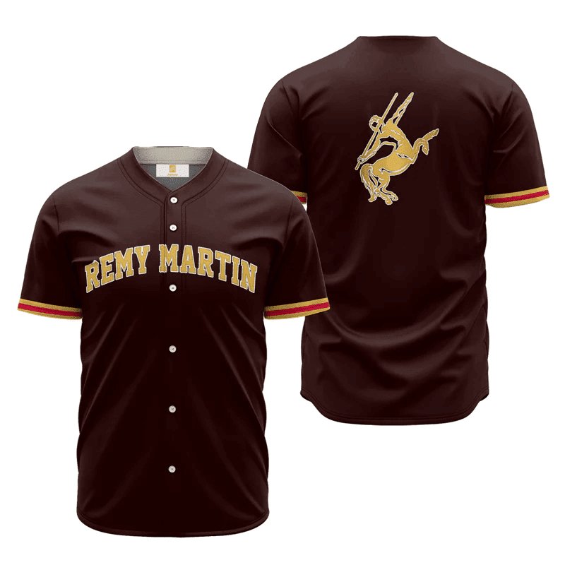 Remy Martin Brown Basic Baseball Jersey Shirts, Remy Martin Logo Printed Baseball Jersey, Remy Martin Unisex Baseball Jersey