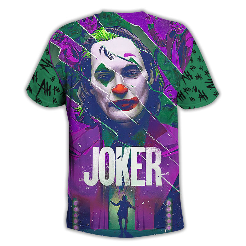 The Joker Hahaha Green Purple 3D T-shir, The Joker 3D Shirt