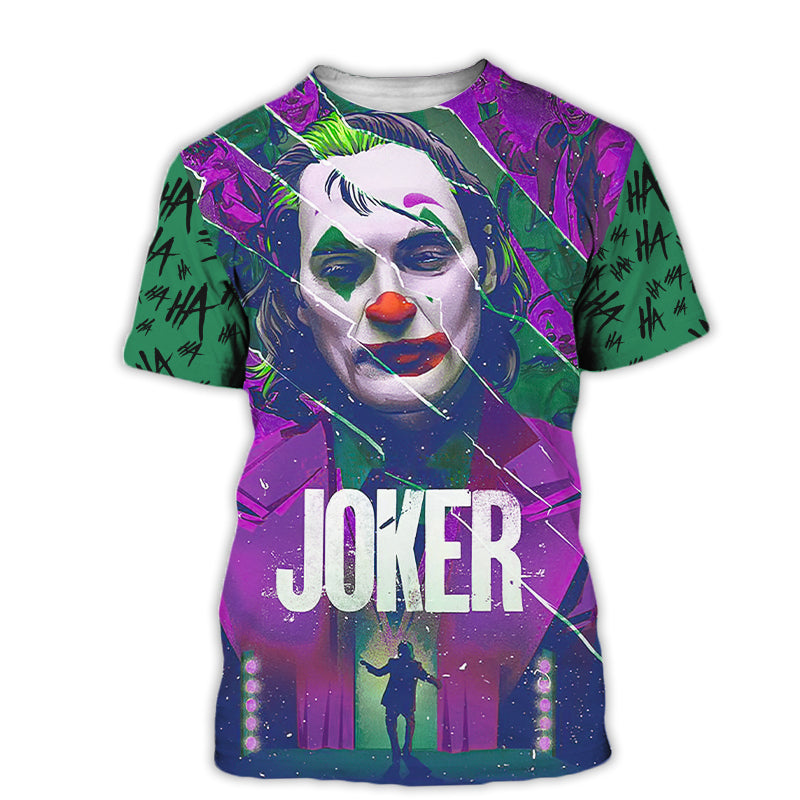 The Joker Hahaha Green Purple 3D T-shir, The Joker 3D Shirt
