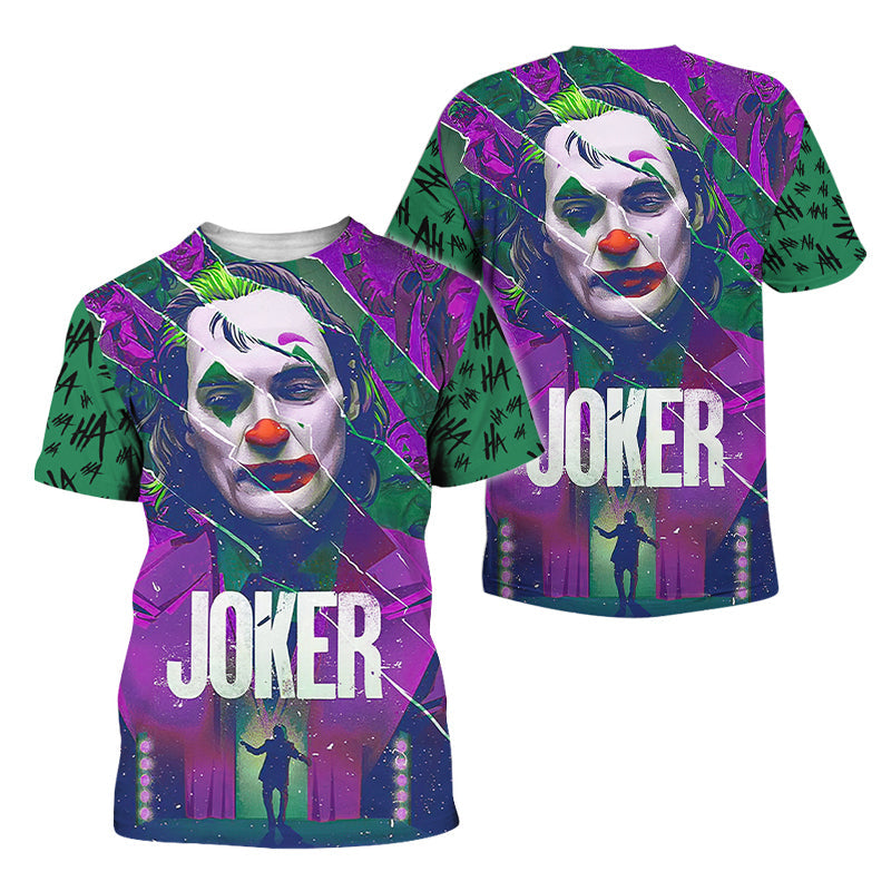 The Joker Hahaha Green Purple 3D T-shir, The Joker 3D Shirt