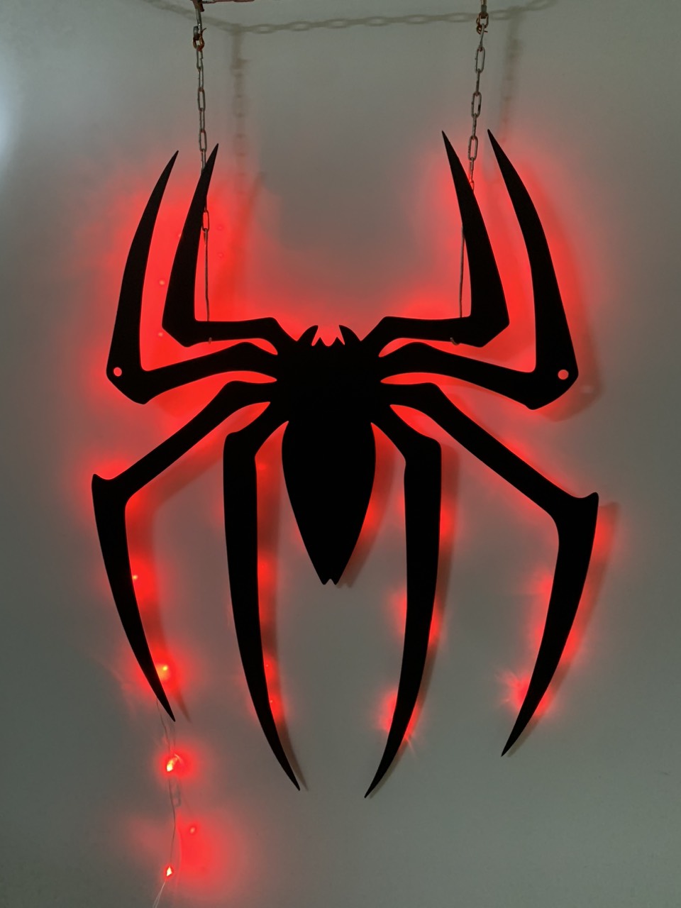 Spider Metal Wall Art With Led Light, Halloween Spider Led Metal Sign, Halloween Spider Kid Room Nursery Metal Wall Decor