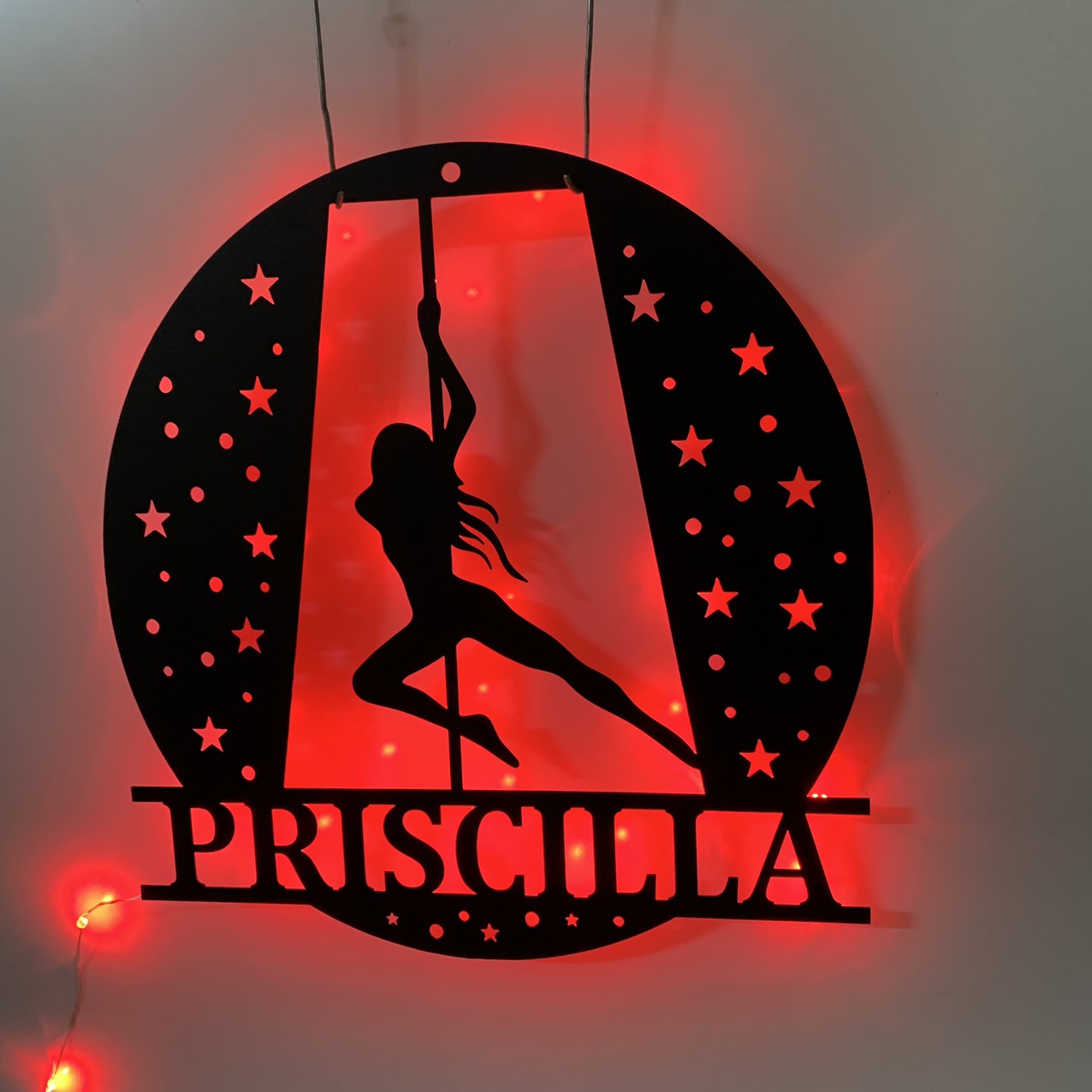 Pole Dance Metal Sign With Led Lights, Custom Pole Dance Metal Wall Art, Pole Dance Neon Sign Metal Wall Decor, Pole Dance Wall Hanging