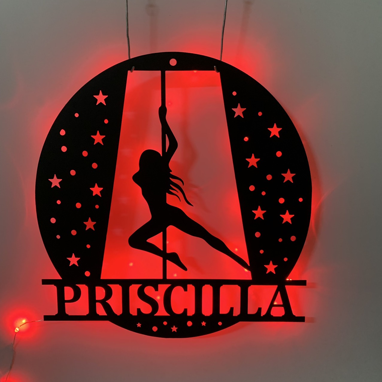 Pole Dance Metal Sign With Led Lights, Custom Pole Dance Metal Wall Art, Pole Dance Neon Sign Metal Wall Decor, Pole Dance Wall Hanging