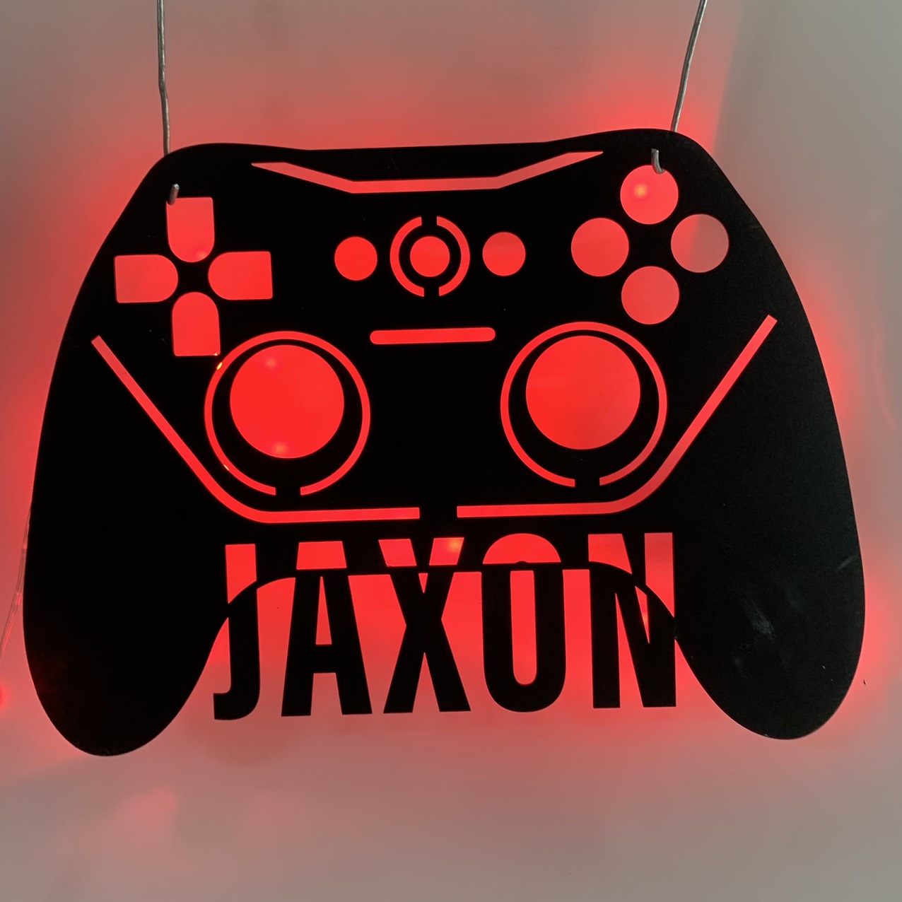 Custom Game Controller Metal Wall Art With Led Lights, Personalized Gamer Metal Name Sign, Game Zone Kids Nursery Metal Wall Decor