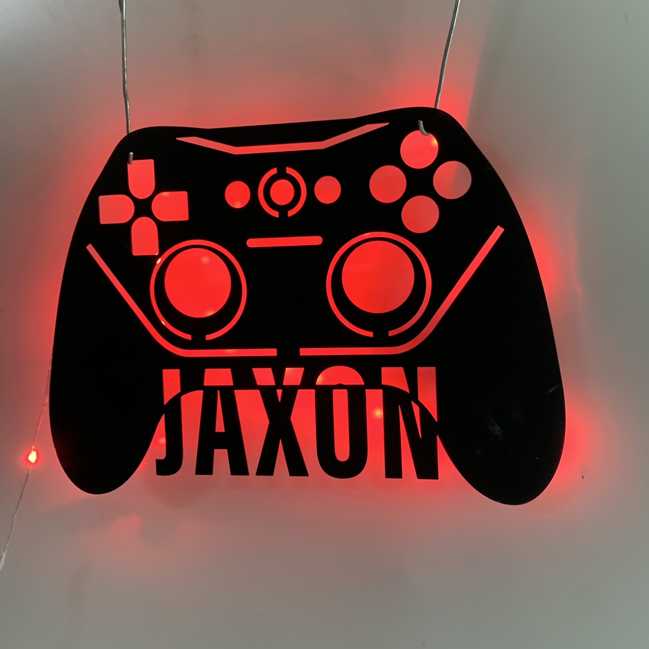 Custom Game Controller Metal Wall Art With Led Lights, Personalized Gamer Metal Name Sign, Game Zone Kids Nursery Metal Wall Decor