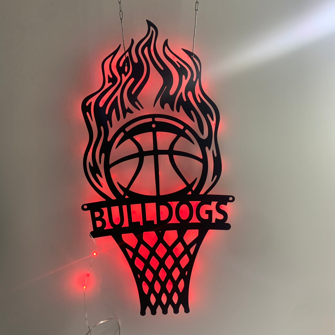 Custom Basketball Metal Wall Art With Led Light, Basketball Player Metal Name Sign, Basketball Sport Kid Nursery Metal Wall Decor
