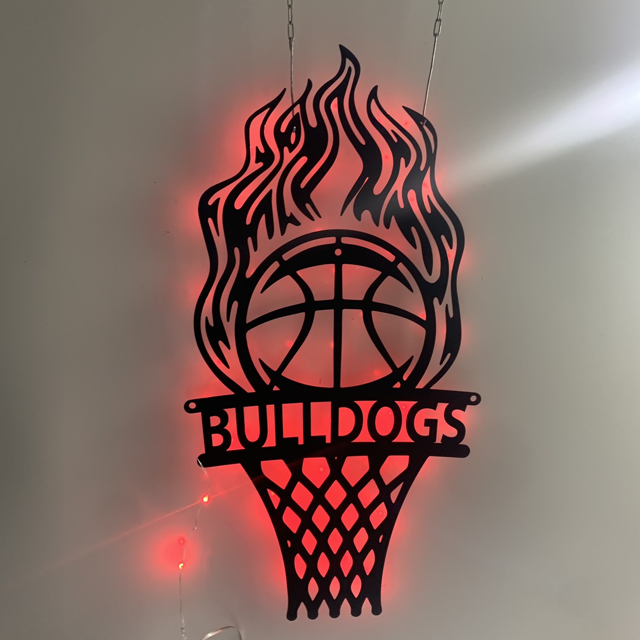 Custom Basketball Metal Wall Art With Led Light, Basketball Player Metal Name Sign, Basketball Sport Kid Nursery Metal Wall Decor