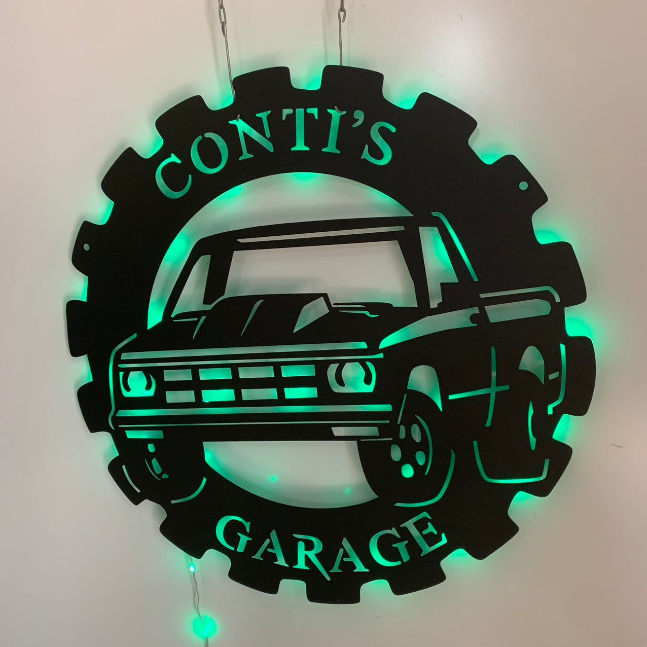 Custom Car Garage Metal Sign With Led Light, Personalized Metal Car Signs For Garage, Auto Repair Man Cave Workshop Metal Wall Art