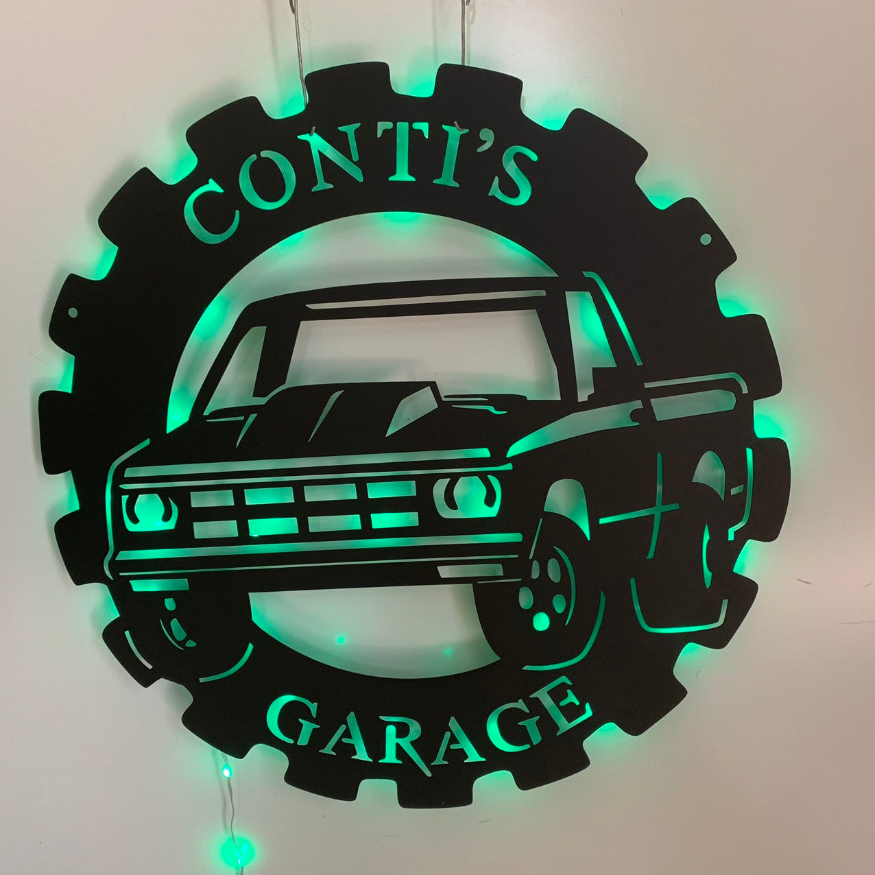 Custom Car Garage Metal Sign With Led Light, Personalized Metal Car Signs For Garage, Auto Repair Man Cave Workshop Metal Wall Art