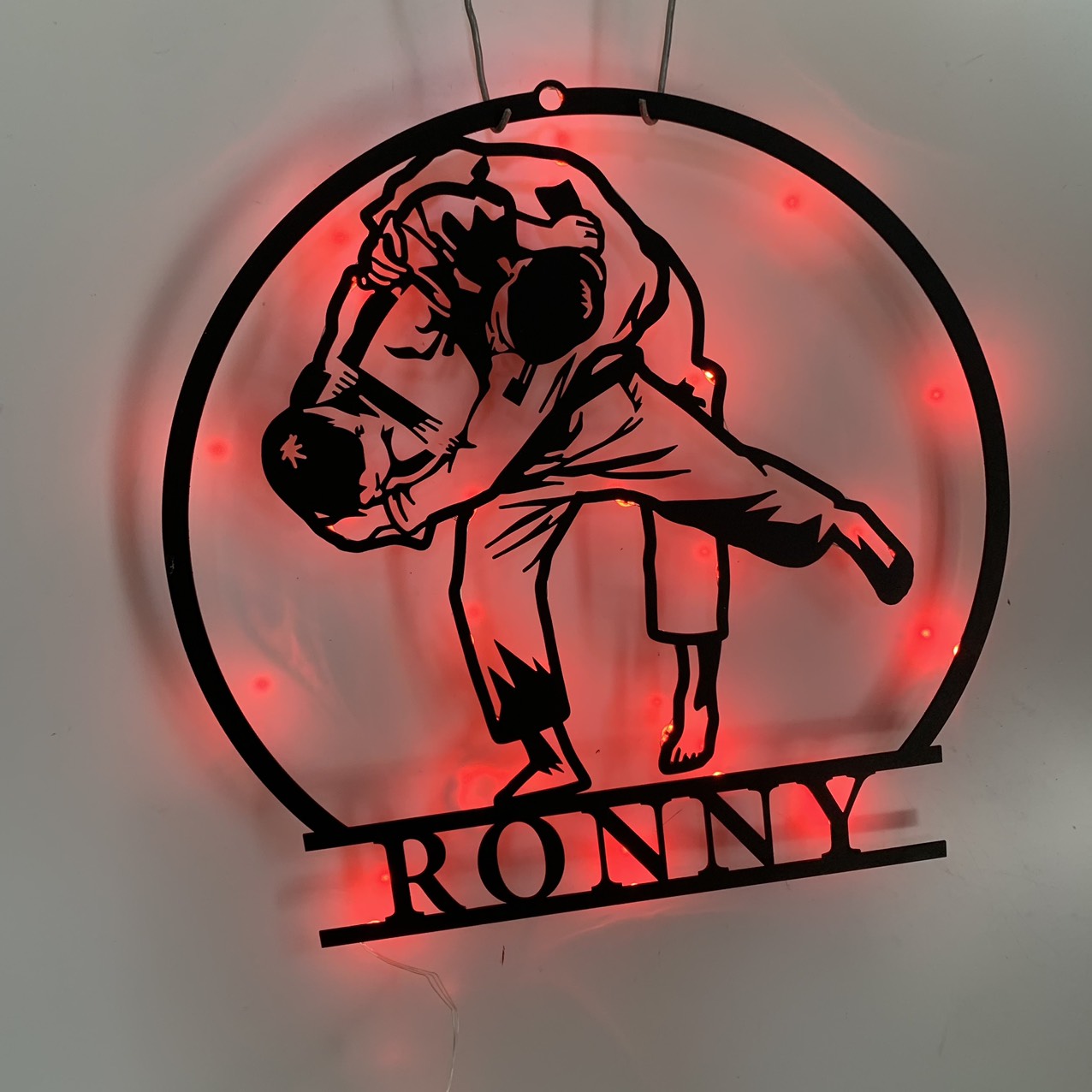 Personalized Judo Sport Metal Wall Art Led Lights, Custom Jiu-jitsu Metal Name Sign, Martial Metal Wall Art, Judo Neon Metal Wall Sign