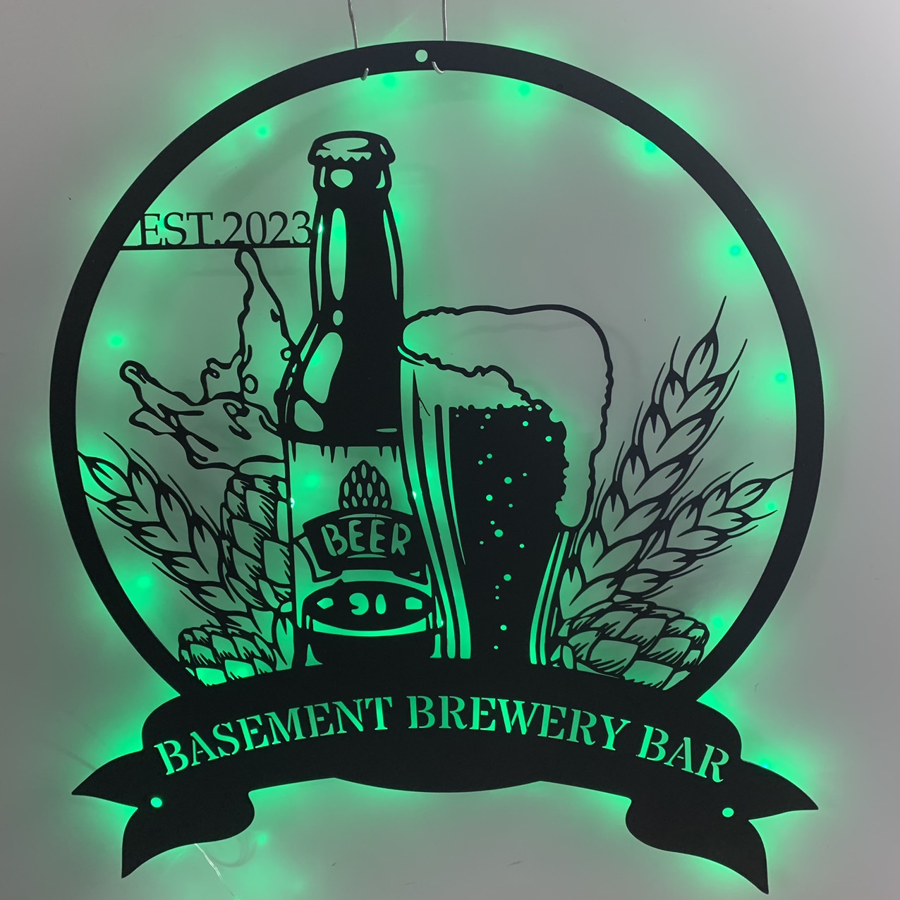 Custom Craft Beer Metal Wall Art Led Light, Personalized Craft Brewery Metal Wall Sign, Beer Lover Metal Bar Sign, Metal Beer Homebrewing Wall Decor