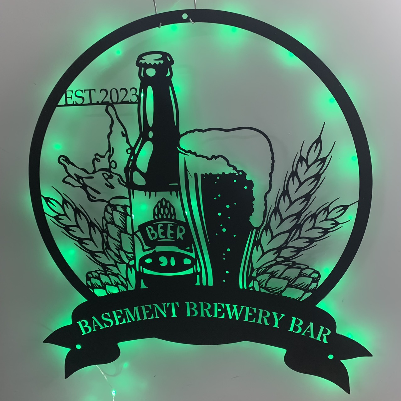 Custom Craft Beer Metal Wall Art Led Light, Personalized Craft Brewery Metal Wall Sign, Beer Lover Metal Bar Sign, Metal Beer Homebrewing Wall Decor