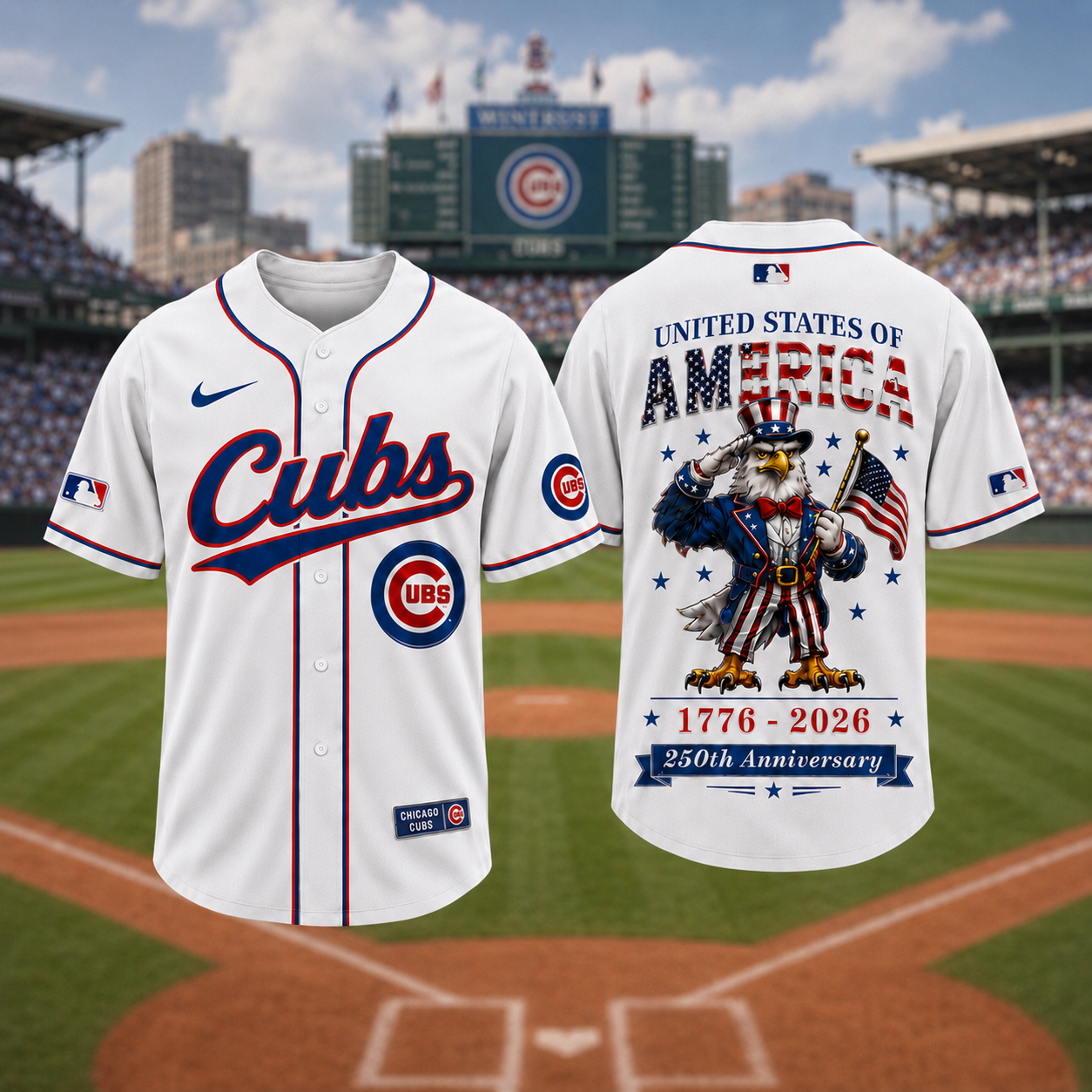 C.cubs | Premium M.l.b American 250 3d Jersey