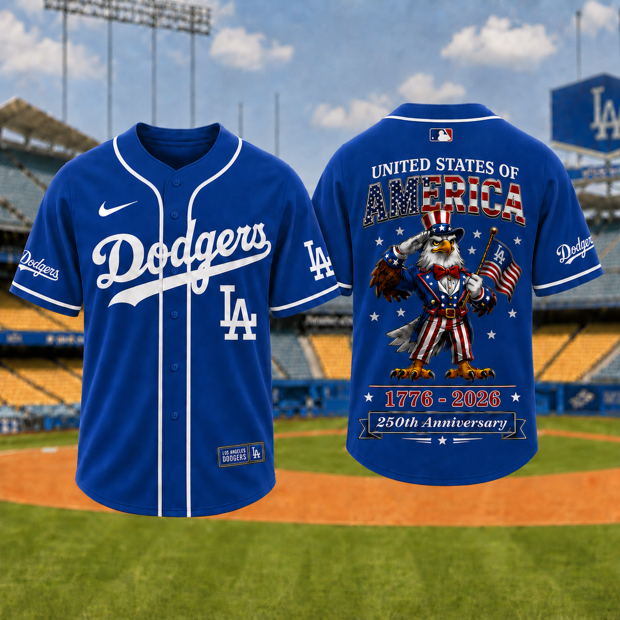 L.a.dodgers | Premium M.l.b American 250 3d Jersey