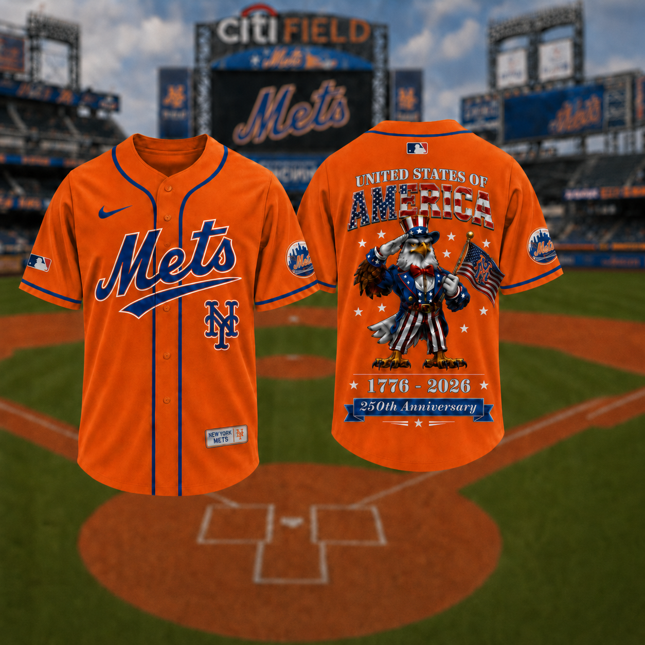 N.y.mets | Premium M.l.b American 250 3d Jersey