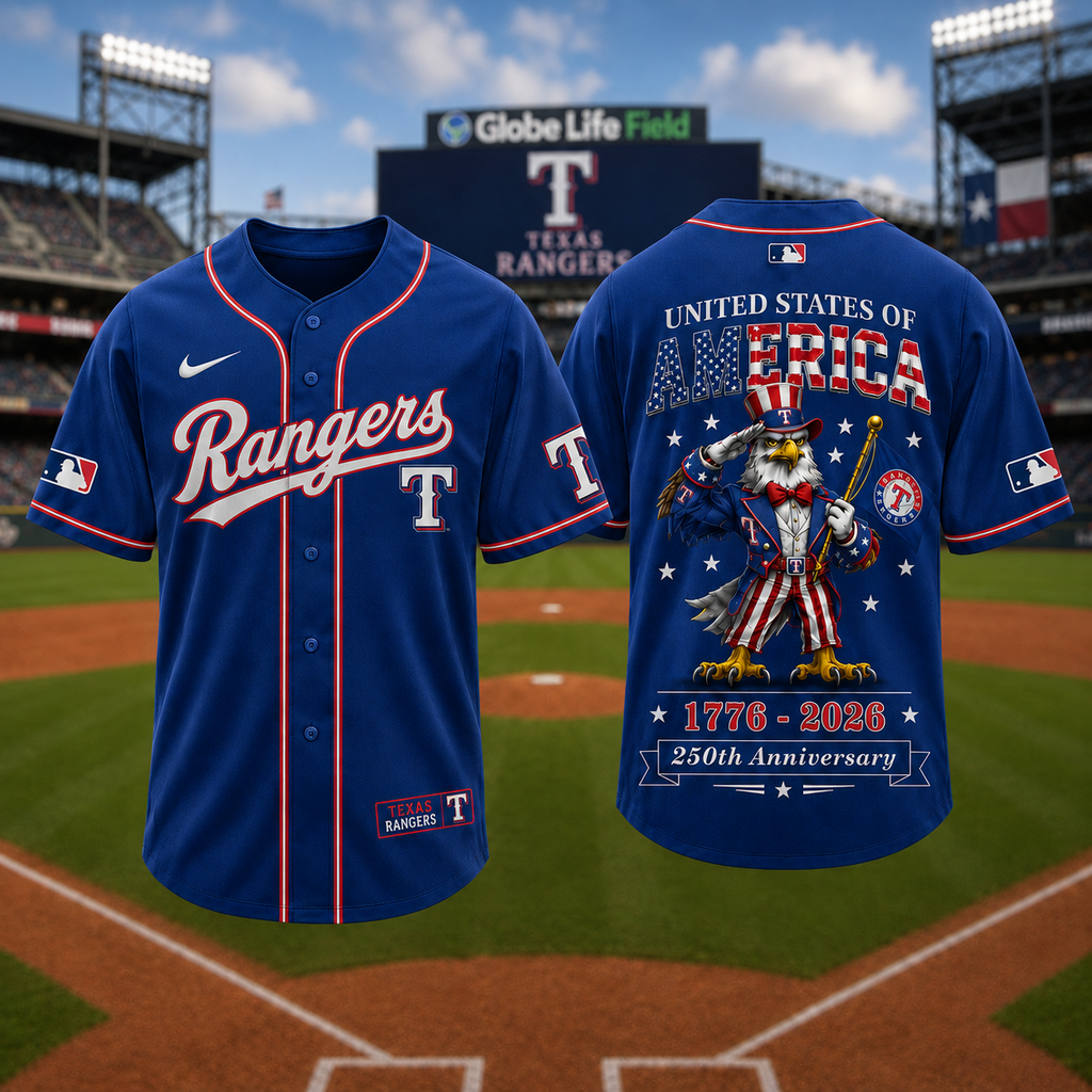T.rangers | Premium M.l.b American 250 3d Jersey