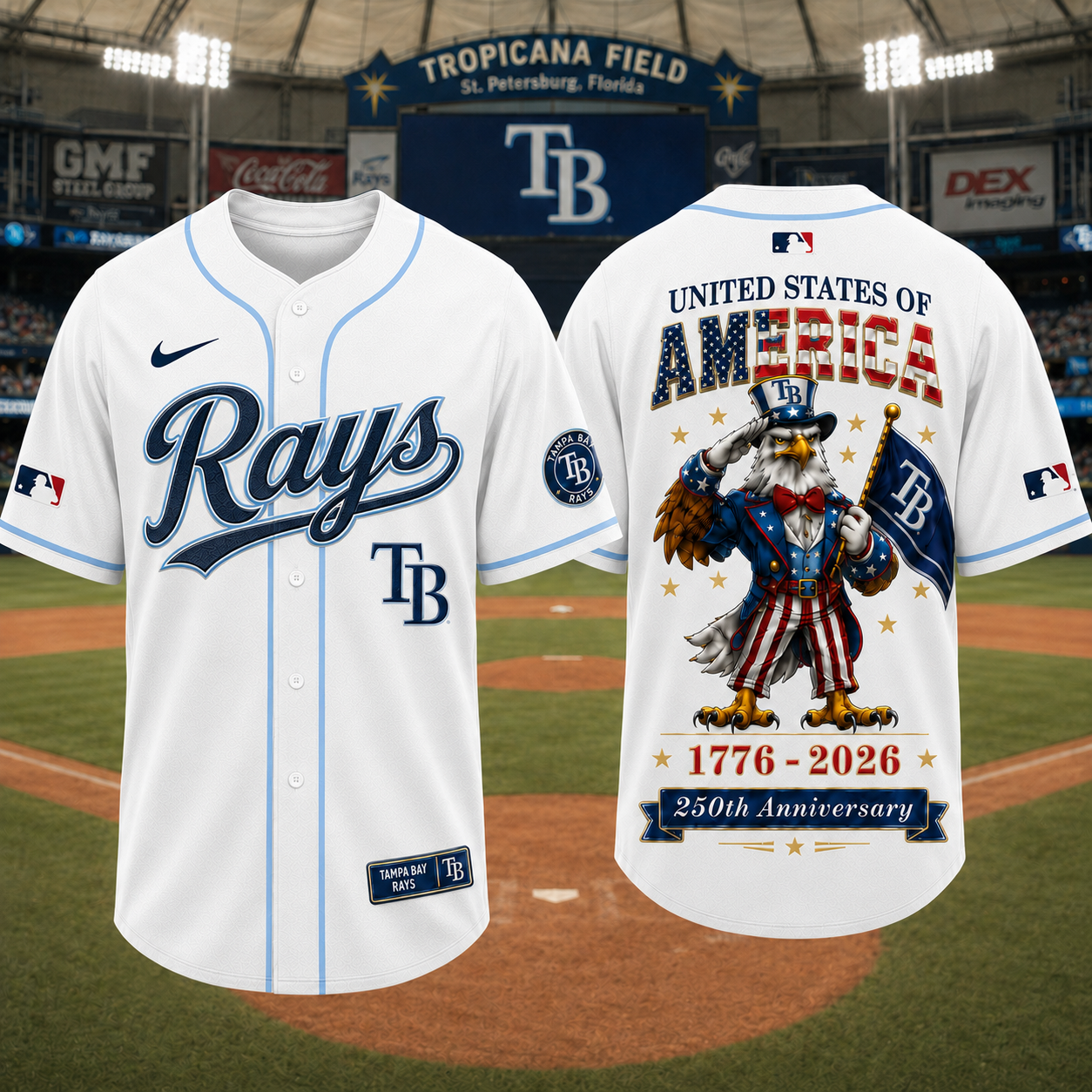 T.b.rays | Premium M.l.b American 250 3d Jersey
