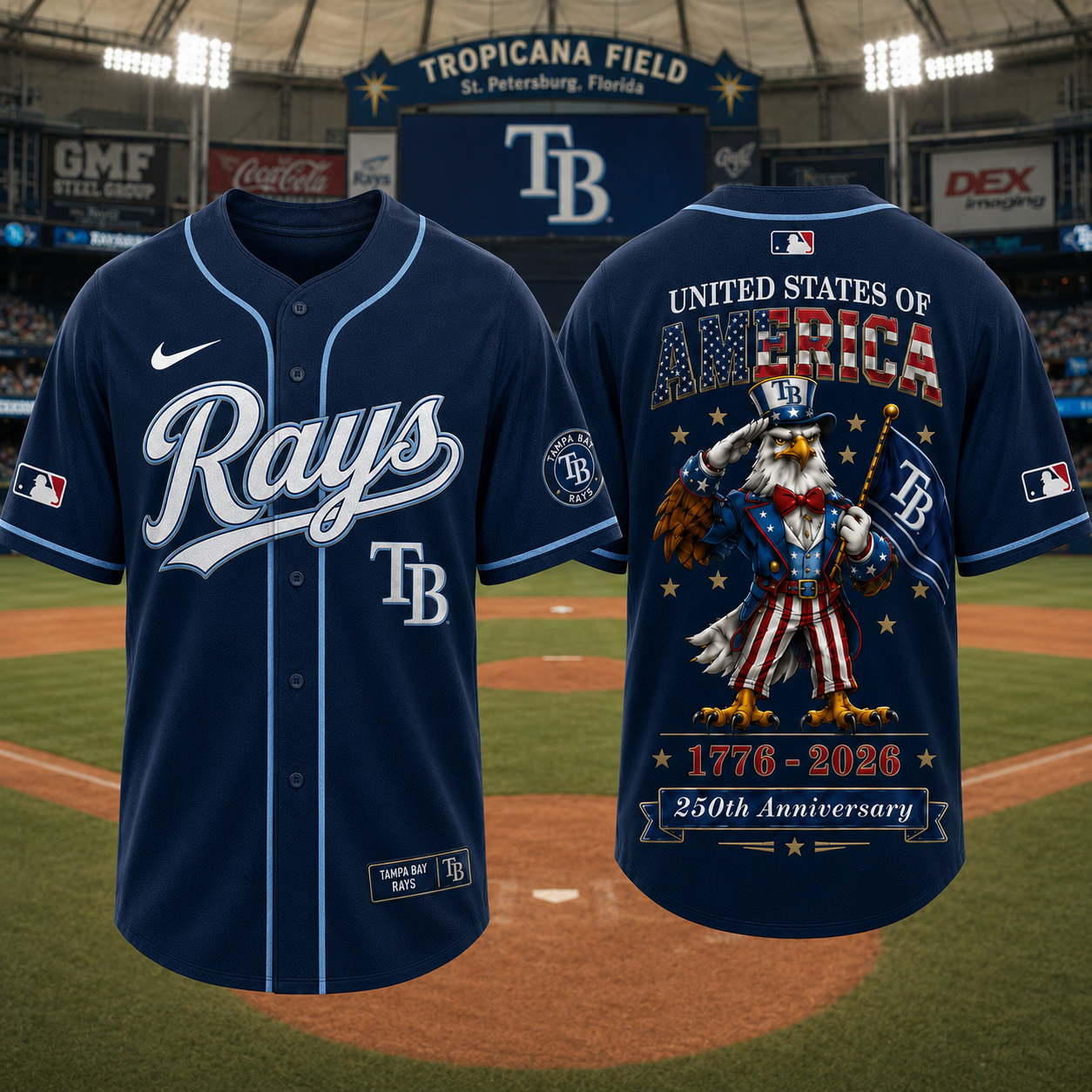 T.b.rays | Premium M.l.b American 250 3d Jersey