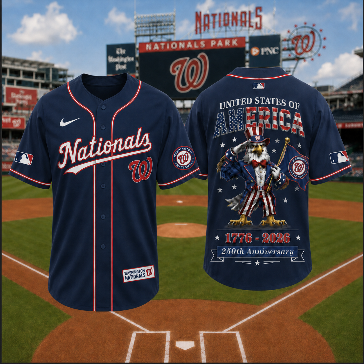 W.nationals | Premium M.l.b American 250 3d Jersey