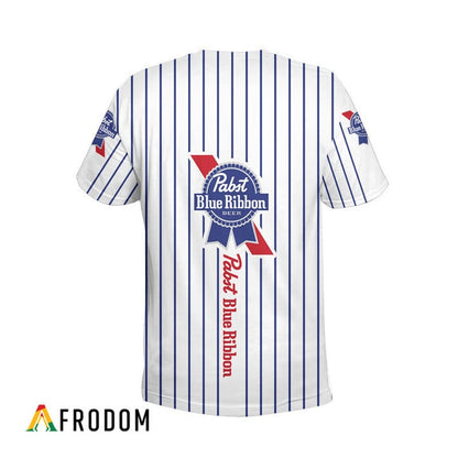 Pabst Blue Ribbon White Striped 3d T-shirt, Pabst Blue Ribbon All Over Printed 3d T-shirt, Pabst Blue Ribbon Logo Unisex 3d T-shirt