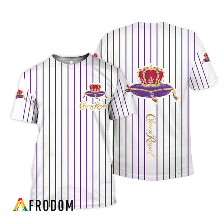 Crown Royal White Purple Striped 3d T-shirt, Crown Royal All Over Printed 3d T-shirt, Crown Royal Logo Unisex 3d T-shirt