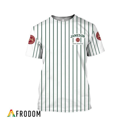 Jameson White Green Striped 3d T-shirt, Jameson Whiskey All Over Printed 3d T-shirt, Jameson Whiskey Unisex 3d T-shirt