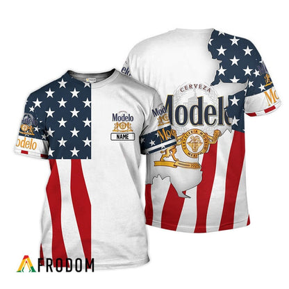Personalized Modelo Negra American Flag 3d T-shirt, Modelo Negra Usa Flag All Over Print T-shirt, Modelo Negra Patriotic Unisex 3d T-shirt