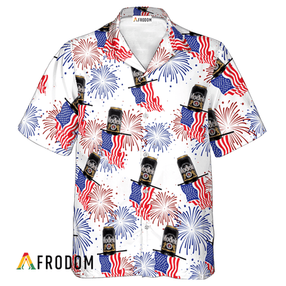 Modelo Negra American Flag Fireworks Hawaiian Shirt, Modelo Negra Independence Day Aloha Shirt, Modelo Negra 4th Of July Hawaiian Shirts
