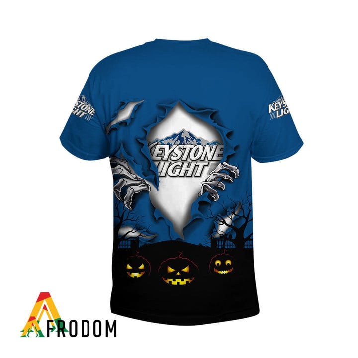 Scary Night Halloween Keystone Light Beer 3d T-shirt, Keystone Light All Over Print 3d T-shirt, Keystone Light Logo Print Unisex 3d T-shirt