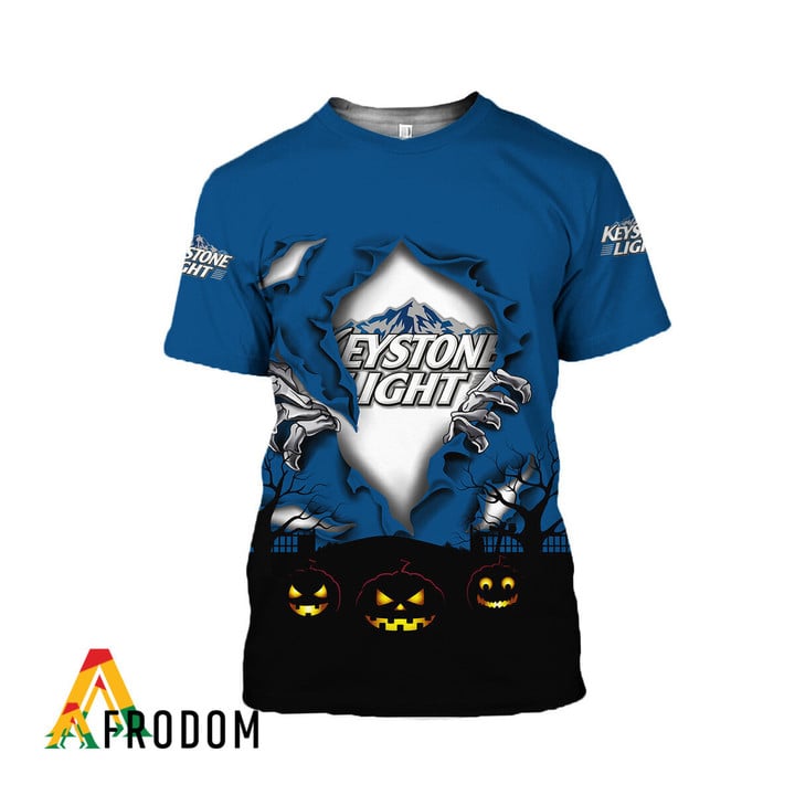 Scary Night Halloween Keystone Light Beer 3d T-shirt, Keystone Light All Over Print 3d T-shirt, Keystone Light Logo Print Unisex 3d T-shirt