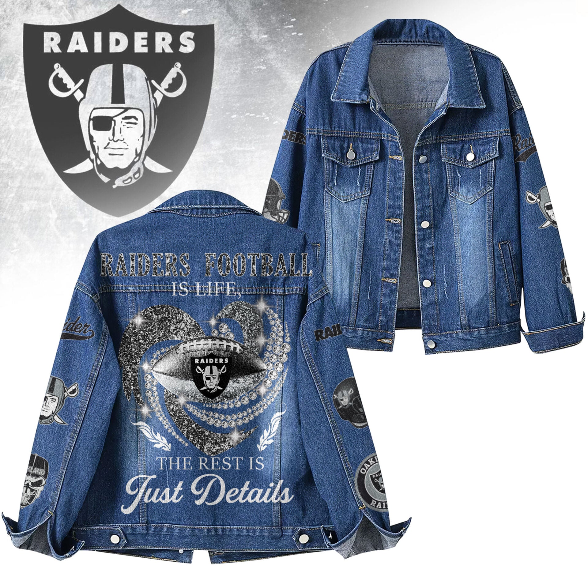 Lv.raiders | Premium  Football Is Life Denim Jacket Nf1