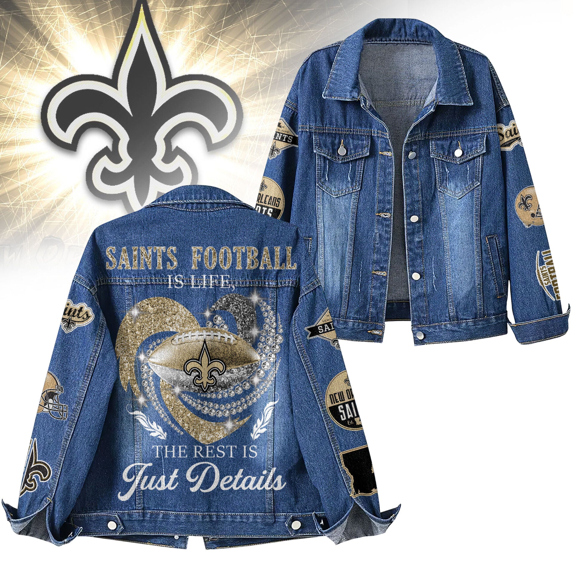 No.saints | Premium  Football Is Life Denim Jacket Nf1