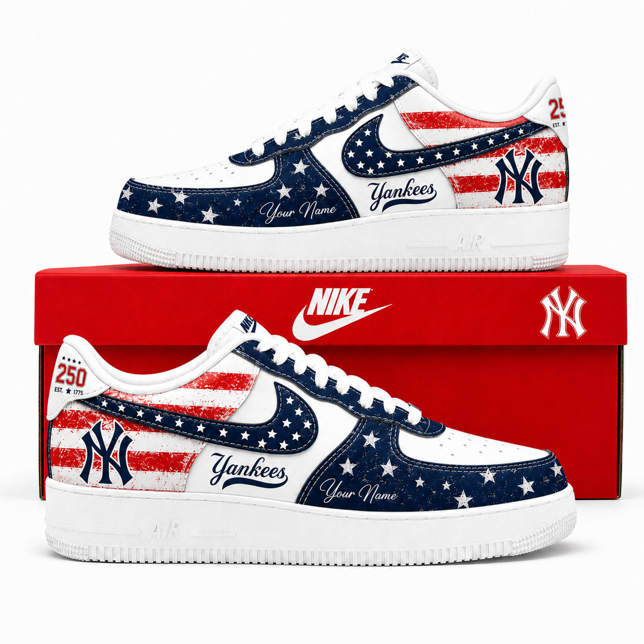 N.Y | 250 Years Of America  Customized AF1 Shoes