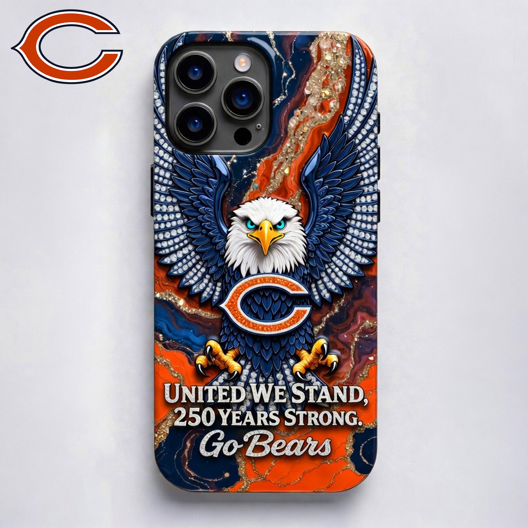 C.bears | Premium .n.f.l. 250 Years Of America Freedom Luxury Phone Case Ny