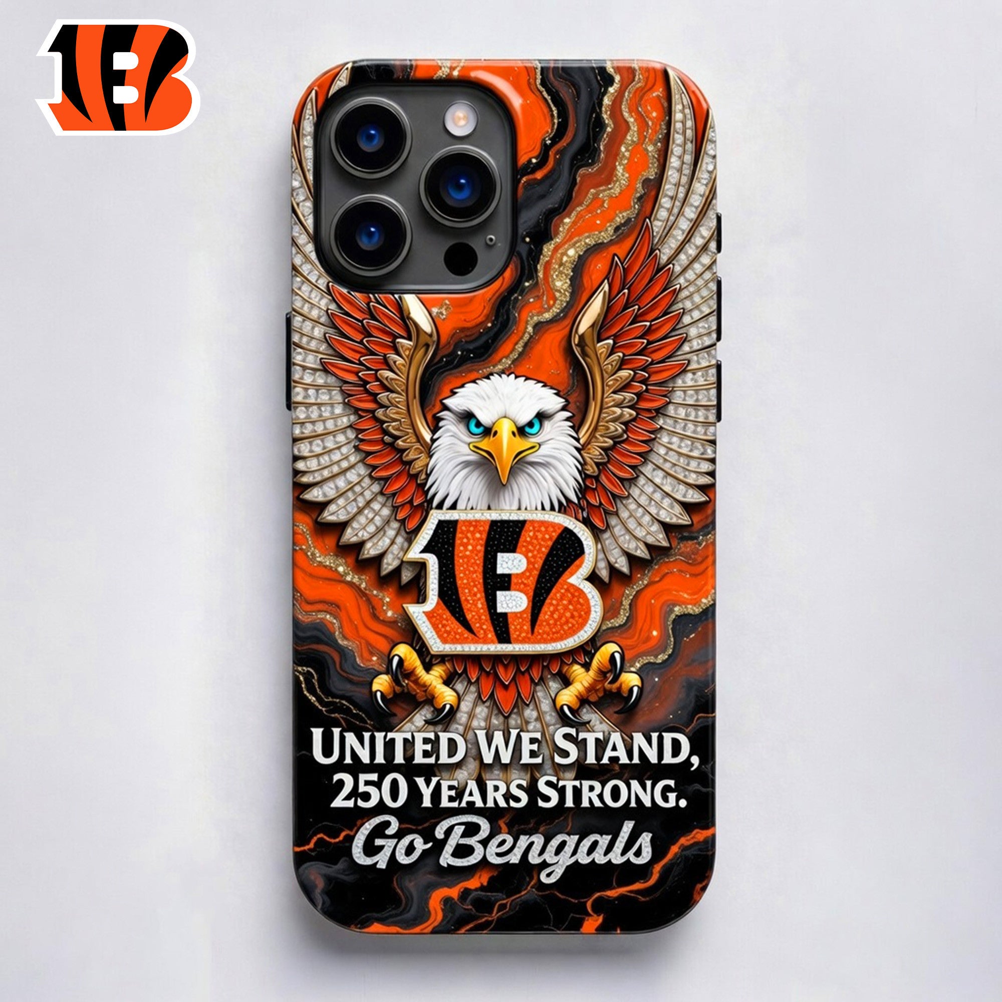 C.bengals | Premium .n.f.l. 250 Years Of America Freedom Luxury Phone Case Ny