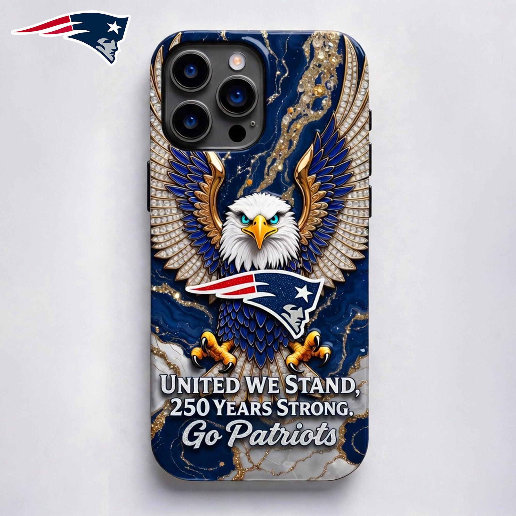 Ne.patriots | Premium .n.f.l. 250 Years Of America Freedom Luxury Phone Case Ny