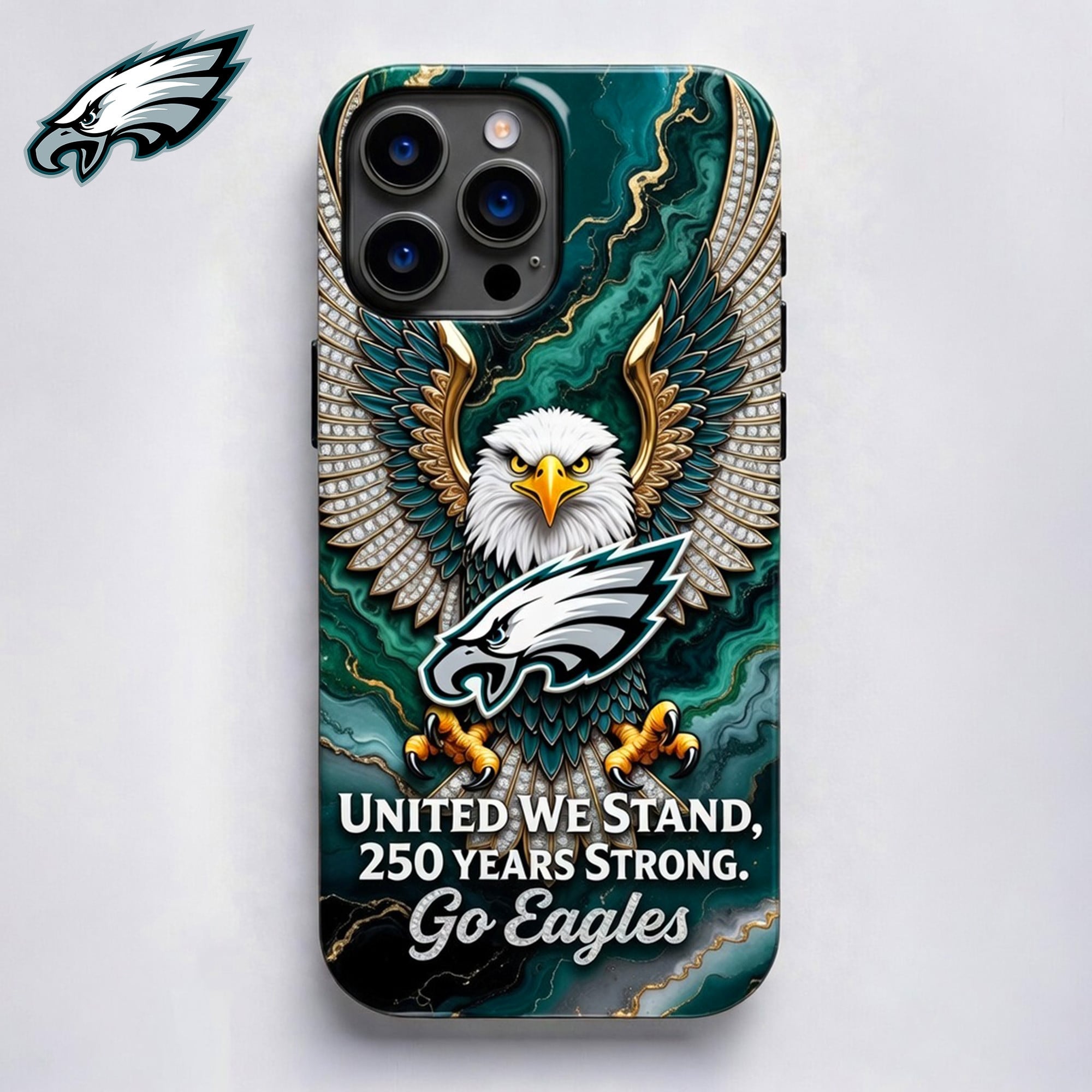 P.eagles | Premium .n.f.l. 250 Years Of America Freedom Luxury Phone Case Ny