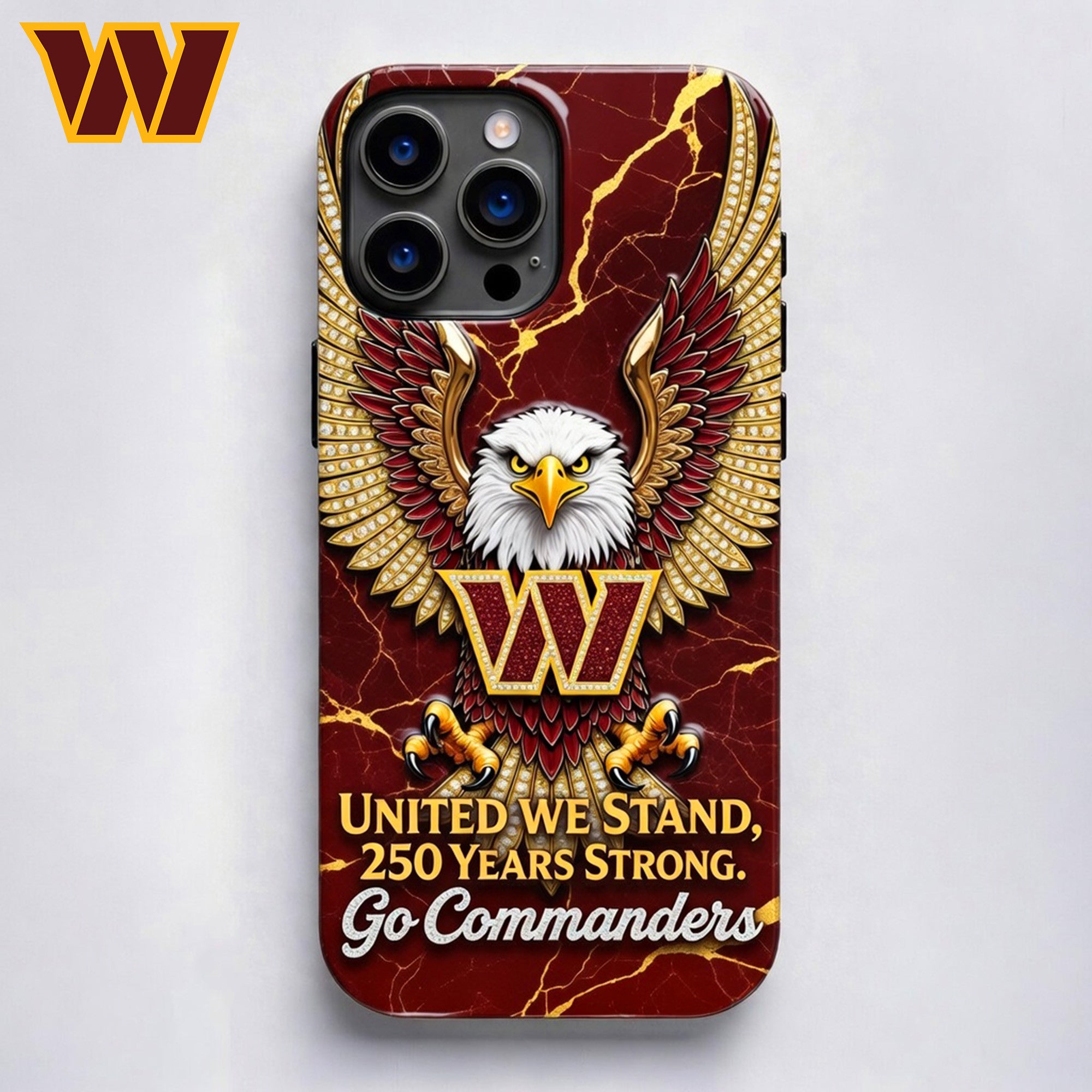 W.commanders | Premium .n.f.l. 250 Years Of America Freedom Luxury Phone Case Ny